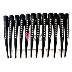 Clipsuri metalice pentru coafor CLP17 cu cioc, set 12 bucati XL